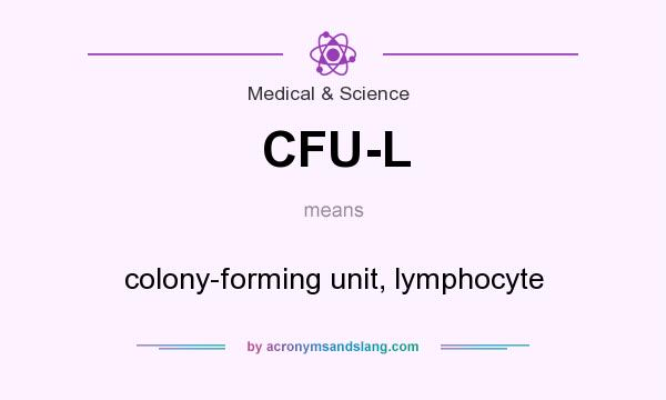 What does CFU-L mean? It stands for colony-forming unit, lymphocyte
