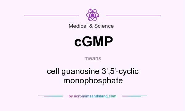 What does cGMP mean? It stands for cell guanosine 3`,5`-cyclic monophosphate