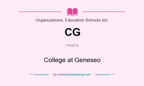 What does CG mean? It stands for College at Geneseo