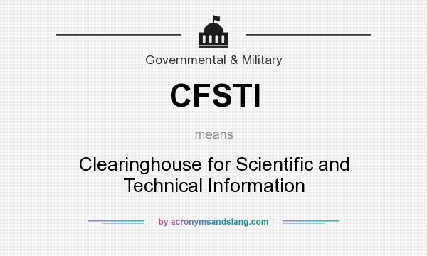 What does CFSTI mean? It stands for Clearinghouse for Scientific and Technical Information