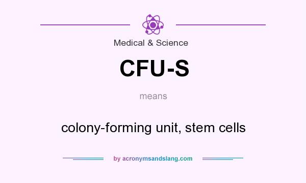 What does CFU-S mean? It stands for colony-forming unit, stem cells