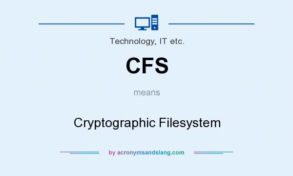 What does CFS mean? It stands for Cryptographic Filesystem