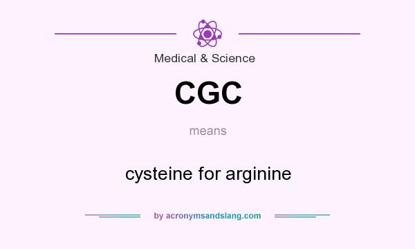 What does CGC mean? It stands for cysteine for arginine