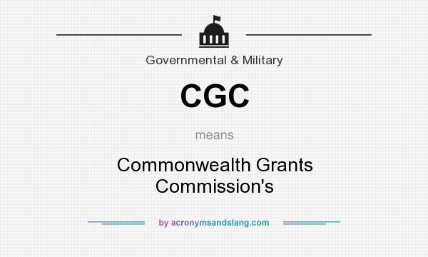 What does CGC mean? It stands for Commonwealth Grants Commission`s
