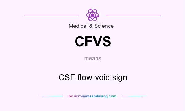 What does CFVS mean? It stands for CSF flow-void sign