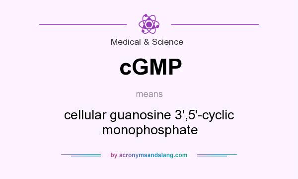 What does cGMP mean? It stands for cellular guanosine 3`,5`-cyclic monophosphate