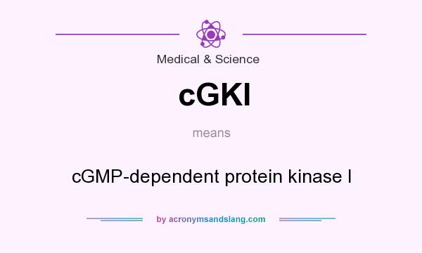 What does cGKI mean? It stands for cGMP-dependent protein kinase I