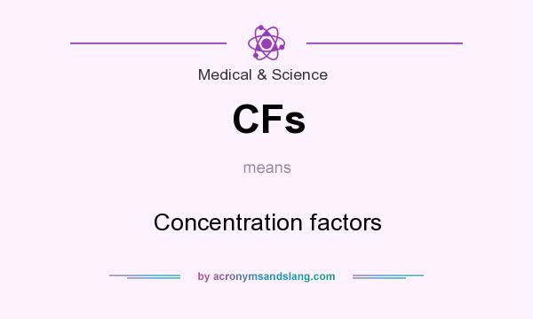 What does CFs mean? It stands for Concentration factors