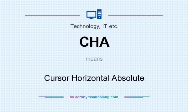 What does CHA mean? It stands for Cursor Horizontal Absolute