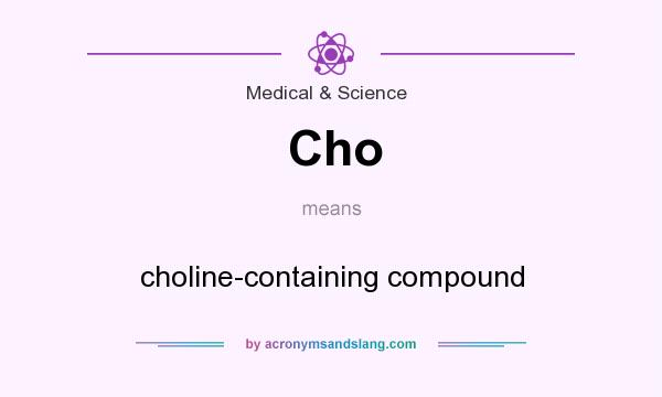What does Cho mean? It stands for choline-containing compound