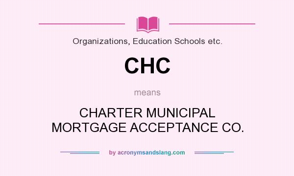What does CHC mean? It stands for CHARTER MUNICIPAL MORTGAGE ACCEPTANCE CO.