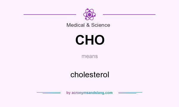 What does CHO mean? It stands for cholesterol