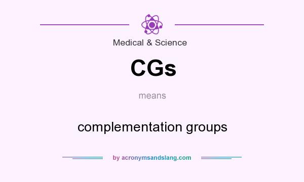 What does CGs mean? It stands for complementation groups