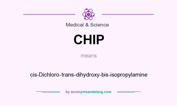 What does CHIP mean? It stands for cis-Dichloro-trans-dihydroxy-bis-isopropylamine