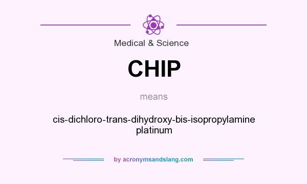 What does CHIP mean? It stands for cis-dichloro-trans-dihydroxy-bis-isopropylamine platinum