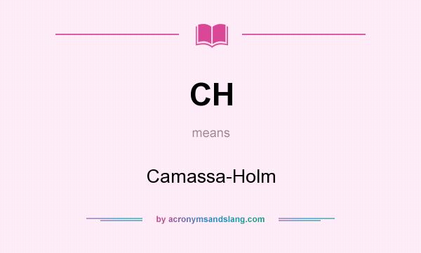 What does CH mean? It stands for Camassa-Holm