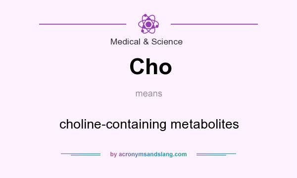 What does Cho mean? It stands for choline-containing metabolites