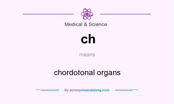 What does ch mean? It stands for chordotonal organs