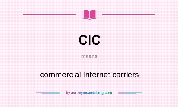 What does CIC mean? It stands for commercial Internet carriers