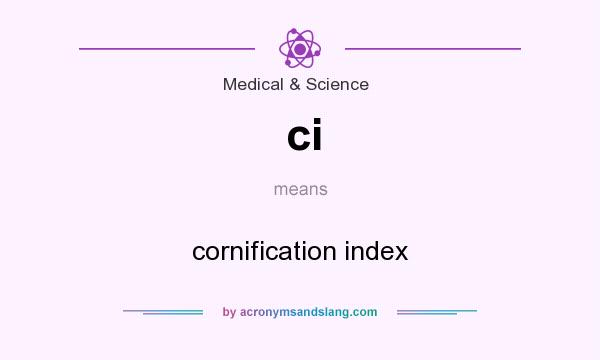 What does ci mean? It stands for cornification index