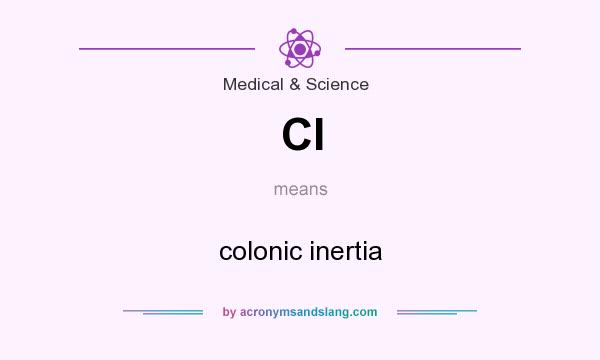 What does CI mean? It stands for colonic inertia