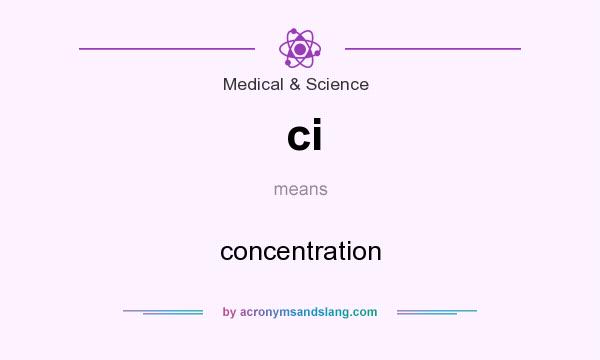 What does ci mean? It stands for concentration