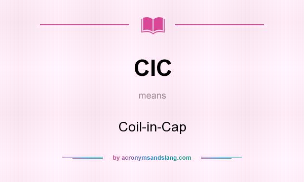 What does CIC mean? It stands for Coil-in-Cap