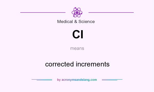 What does CI mean? It stands for corrected increments