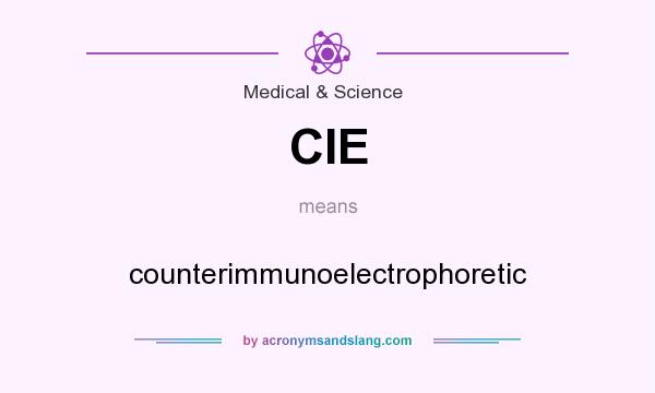 What does CIE mean? It stands for counterimmunoelectrophoretic