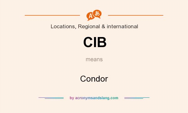 What does CIB mean? It stands for Condor