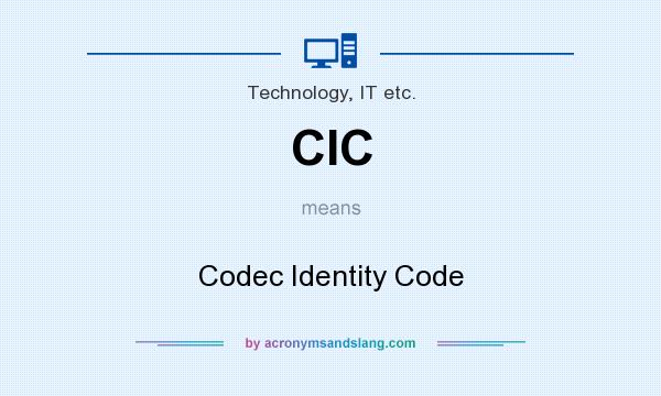 What does CIC mean? It stands for Codec Identity Code