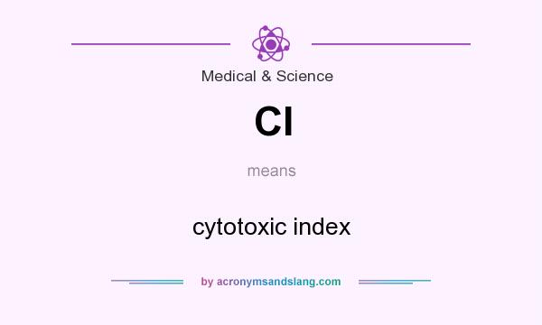 What does CI mean? It stands for cytotoxic index