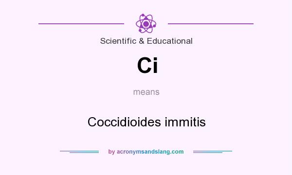 What does Ci mean? It stands for Coccidioides immitis