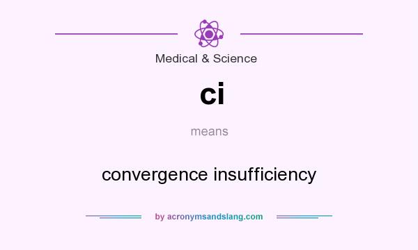 What does ci mean? It stands for convergence insufficiency