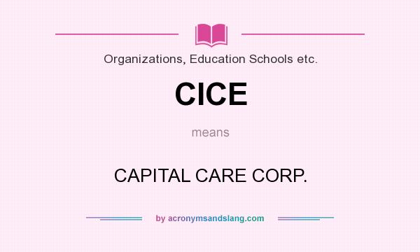What does CICE mean? It stands for CAPITAL CARE CORP.