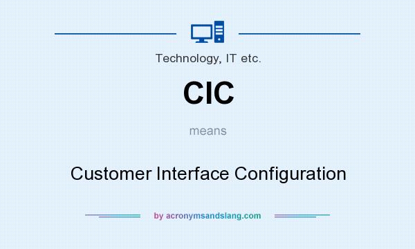 What does CIC mean? It stands for Customer Interface Configuration