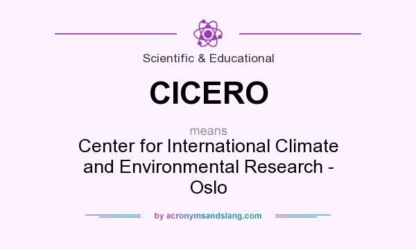 What does CICERO mean? It stands for Center for International Climate and Environmental Research - Oslo