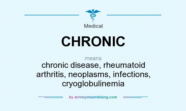 What does CHRONIC mean? It stands for chronic disease, rheumatoid arthritis, neoplasms, infections, cryoglobulinemia