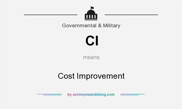 What does CI mean? It stands for Cost Improvement