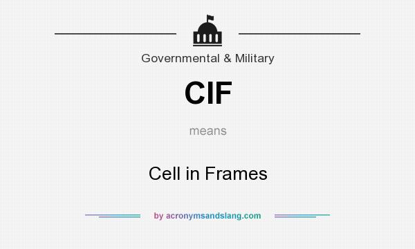 What does CIF mean? It stands for Cell in Frames