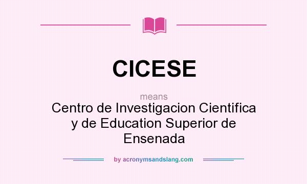 What does CICESE mean? It stands for Centro de Investigacion Cientifica y de Education Superior de Ensenada