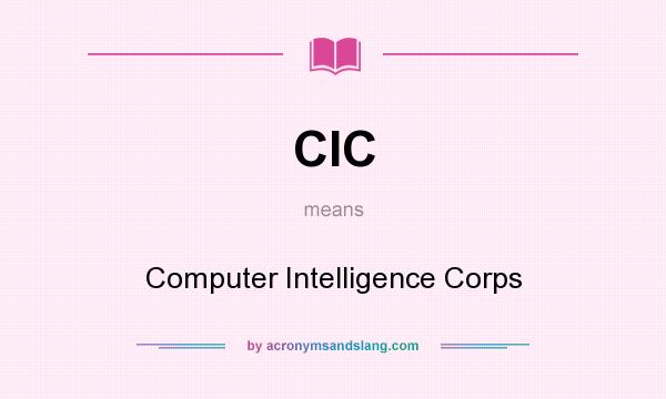 What does CIC mean? It stands for Computer Intelligence Corps