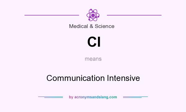 What does CI mean? It stands for Communication Intensive
