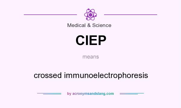What does CIEP mean? It stands for crossed immunoelectrophoresis