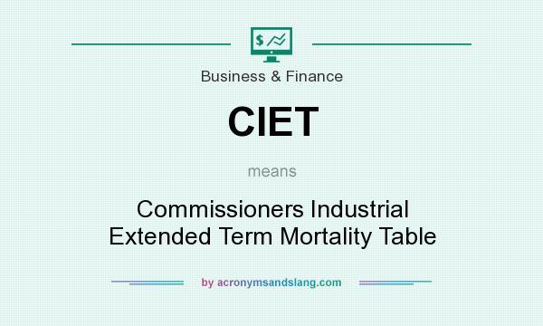 What does CIET mean? It stands for Commissioners Industrial Extended Term Mortality Table