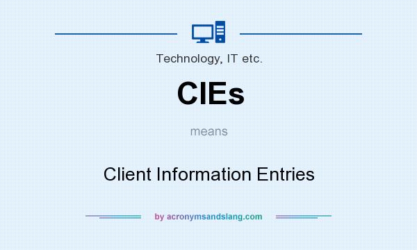 What does CIEs mean? It stands for Client Information Entries