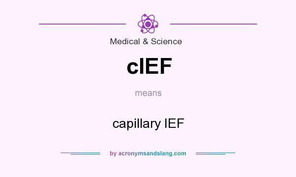 What does cIEF mean? It stands for capillary IEF