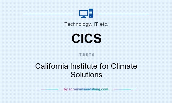What does CICS mean? It stands for California Institute for Climate Solutions