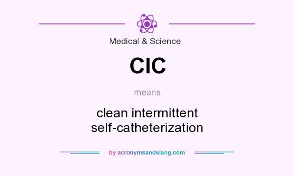 What does CIC mean? It stands for clean intermittent self-catheterization