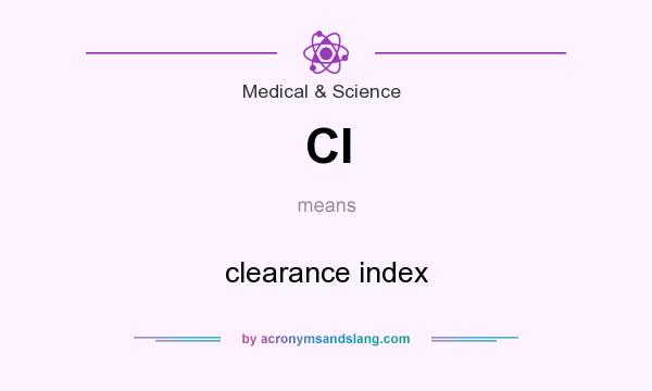 What does CI mean? It stands for clearance index